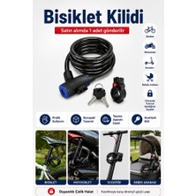Glftech Çelik Halatlı Bisiklet Kilidi Scooter Motosiklet Bebek Arabası Güvenlik Kilidi Anahtarlı
