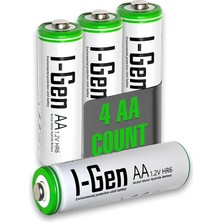 Zemira I-Gen B163 4 Adet Aa 1100 Mah Edilebilir Kalem Pil 1.2V Ni-Mh Solar Aydınlatma