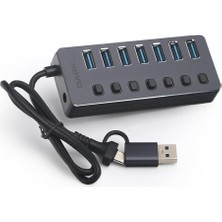 Zemira Dark Connect 7+1 Adaptörlü USB Hub, USB 3.0