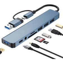 Zemira Orret Çoklayıcı Adaptör 8 In 2 USB To USB A, USB C, Sd/tf Kart Okuyucu – Lap