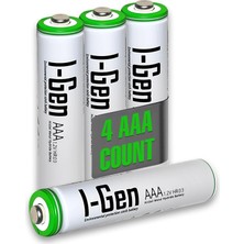 Zemira I-Gen B164 4 Adet Aaa 900 Mah Edilebilir Ince Kalem Pil 1.2V Ni-Mh Şarjlı Pil
