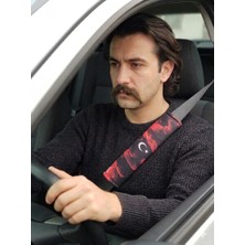 Zemira Dijital Baskılı Emniyet Kemeri Pedi, Türk Bayrağı Temalı, 26 Cm, Yumuşak Süngerli, Universal, 2 Ade