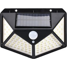 Zemira 100 Led'li Güneş Enerjili Solar Duvar Apliği - 1200 Lümen Hareket Sensörlü 3 Modlu Bahçe Aydınlatma