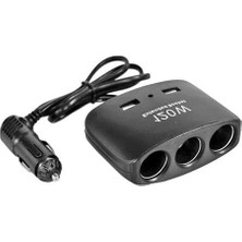 Zemira Çakmak Soket 12-24V- 120W Kablolu 3lü 2usb