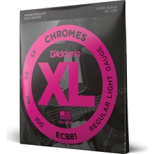 Zemira D'addario ECB81 Bas Gi̇tar Tel Seti̇, Chromes, Regular Light Gauge (