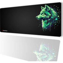 Zemira Sonictouch Ultragrand Siyah Neon Yeşili Kurt Dikişsiz Xxl Masaüstü Klavye Mouse Pa