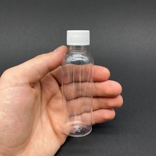 Zemira 50 cc Uzun Plastik Şişe - Beyaz Kapaklı- 50ML Kapaklı Pet Şişe- x 10 Adet