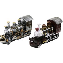 İbico Ibico İ12-206-A Vintage Dekoratif Biblo ve Kumbara Renkli 20X12X8CM Tren Reçine