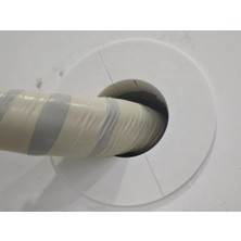 Zemira Klima Borusu Delik Kapatma Dekoratif Kapak, 11 cm Çap, Bej Beyaz, Plastik, Isı Yalıtımı