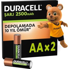 Zemira Edilebilir Aa Kalem Pil (2'li Paket), 2500 Mah Nimh, Önceden Edilmiş, Edile