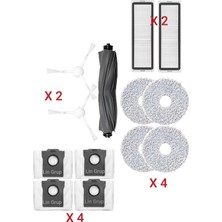 Zemira Dreame L10 Prime RLL11GC Yedek Parça Seti, 2 Fırça, 2 Hepa Filtre, 4 Toz Torbası