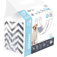 Zemira M-Pets Diapers Erkek Köpekler Içi̇n Külot (Xl) 12Lİ