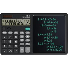 Zemira Büyük El Yazma LCD Not Defteri ile 12 Basamaklı Masaüstü Hesap Makinesi. Ofis, Okul, Ev Için Güneş