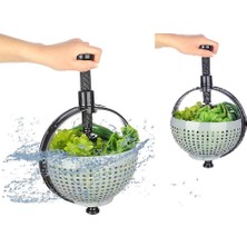 Ozkr Store Hızlı Salata Kurutucu Süzgeç- Dönerli Süzgeç Dev Boy