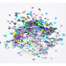 Zemira Figürlü Gümüş Holografik Glitter, Epoksi Reçine Nail Için, 5gr