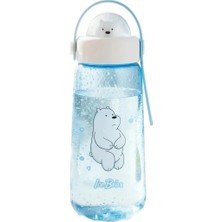 Zemira Miniso We Bare Bears Figürlü Plastik Şişe (600ML) - Kutup Ayısı