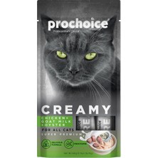 Zemira Prochoice Creamy Kediler Için Tavuklu, Keçi Sütlü Istridyeli Sıvı Ödül 4X15 gr
