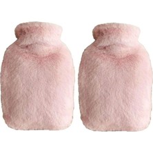 Zemira Sicak Su Torbasi 2 Adet,yan Cepli̇ Pembe Peluş Termofor 27X17X2CM 750ML