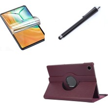Zemira Tab M10 3. Nesil TB-328FU T610 Dönen Kilifi Ekran Koruyucu+Kalem Mor