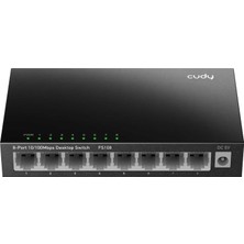 Zemira Cudy FS108 8-Port 10/100MBPS Metal Kasa Masaüstü Switch, Tak Çalıştır, Duvara Monte Edilebilir T
