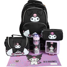 Zemira Kuromi Shadow Chic Koleksiyonu Okul Çantası, Termoslu, Mor