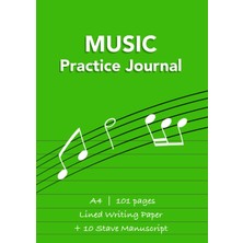 Zemira Music Practice Journal - A4 | 10 Stave/staff Manuscript + Writing Paper | 101 Pages