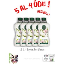 Zemira Doğal Zeytinyağlı Sıvı Beyaz Sabun 1.5 L 5 Al 4 Öde Rosie Hediye
