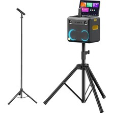 Zemira Ikarao Partybox Hoparlör Mikrofon Standlı Break X2 600W Karaoke Hoparlör Seti