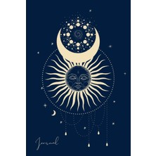 Zemira Mystical Journal Hardcover: Sun And Moon Journal For Writing, Dates On Top To Circle