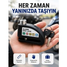Najmaddin Karg Çelik Gövdeli Alarm Disk Kilidi Motosiklet ve Bisiklet Için Güvenlik Yeni Nesil