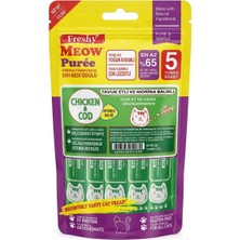 Zemira Freshy Meow Purée – Tavuklu Morina Balıklı Krema Formunda Sıvı Ödülü (5 x 12G)