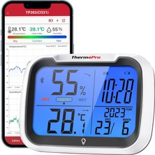 Zemira Thermopro TP393B Ev Için Dijital Oda Termometresi Nem Ölçer, Üzerinden 80M Menzilli Otoma