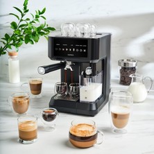 Zemira Mycaffe Barista S10 Entegre Süt Hazneli, Espresso, Latte Cappuccino Makinesi Matte Black