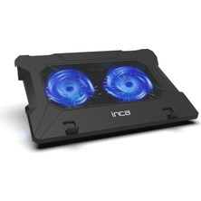 Zemira Inca INC-321RX Ergonomik Çift Fan Stand With Rubber Sessiz Soğutucu, Siyah Fan Hızı 1000 R