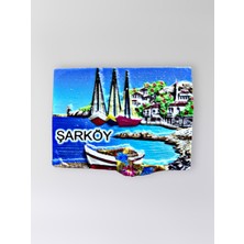 Mundy Şarköy Polyester Kabartmalı Magnet 7 cm x 5 cm Dekoratif Hediyelik Buzdolabı Süsü (KOD:1730)