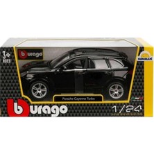 Zemira Bburago Porsche Cayenne Turbo Plus 1:24 Ölçek Model Araba, Siyah, Açılabilen Kapılar
