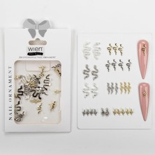 Zemira 30LU Yılan Dizayn Metal Tırnak Süsleme Charm Nail Charm Taşları WN-505