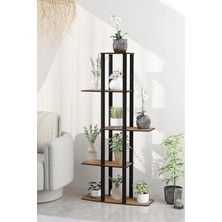 Zemira Gardenya Dekoratif Çiçeklik Raf – 60X25X120 cm | Mdf Gövde, Pvc Kenar, Kolay Kurulum, Demonte Gönde