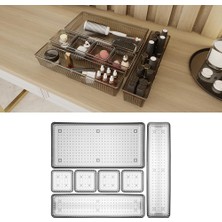 Zemira 7 Parça Çekmece Içi Akseuar Düzenleyici Set - Modüler Makyaj Organizer Siyah
