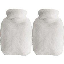 Zemira Sicak Su Torbasi 2 Adet,yan Cepli̇ Beyaz Peluş Termofor 27X17X2CM 750ML