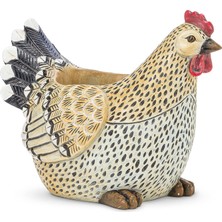Zemira Abbott 27-GALLO-720 Horoz Saksısı, Bej/siyah