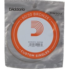 Zemira Daddario BW022 Akustik Tek Tel, 80/20 Bronze Wound, 022, Paket=5x