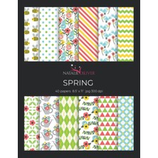Zemira Independently Published Spring: Scrapbooking, And Paper, 40 Sheets, 12 Designs, Size 8