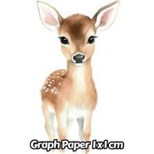 Zemira Independently Published Watercolor Deer Graph Paper 1x1 Cm: 1cm Squared Grid Paper | Gift For Peopl