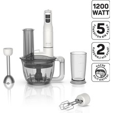 Zemira AR1187 Soprano Max Neo Multi Blender Seti 5 Fonksiyonlu 1200W, Beyaz