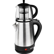 Sinbo STM-5836 Çay Seti 1.7lt 0.7lt 1600W 360° Taban Çelik Çaycı Elektrikli Cam Demlikli