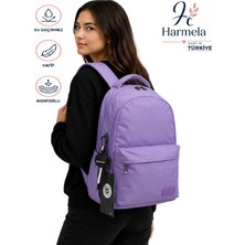 Bevitton Su Geçirmez Kumaş Okul Çantası Moden Unisex Lila Renk Okul Sırt Çantası 2200
