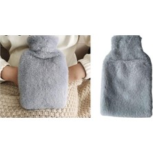 Zemira Sicak Su Torbasi Yan Cepli̇ Gri̇ Peluş Termofor 27X17X2CM 750ML