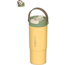 Zemira Tumbler Mug 660 ml Tek Kapak Çift Kullanım Pipetli Rahat Içim Kulplu Paslanmaz Çelik Termos 1102-66