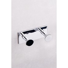 Zemira System Nowo Duvara Monte Yapışkanlı Ikili Askılık Krom Renk 45X46X110 mm